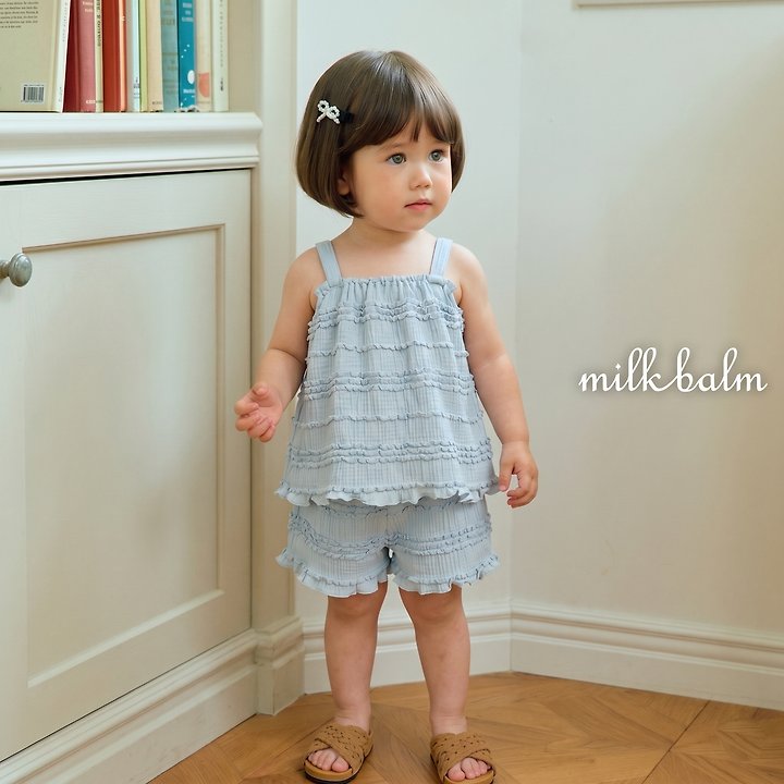 Milk Balm - Korean Baby Fashion - #babyoninstagram - Frill Sleeveless Set-Up - 11