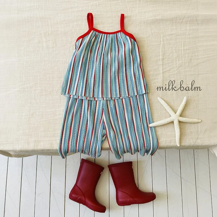 Milk Balm - Korean Baby Fashion - #onlinebabyboutique - Coachella Pleated Set-Up - 3