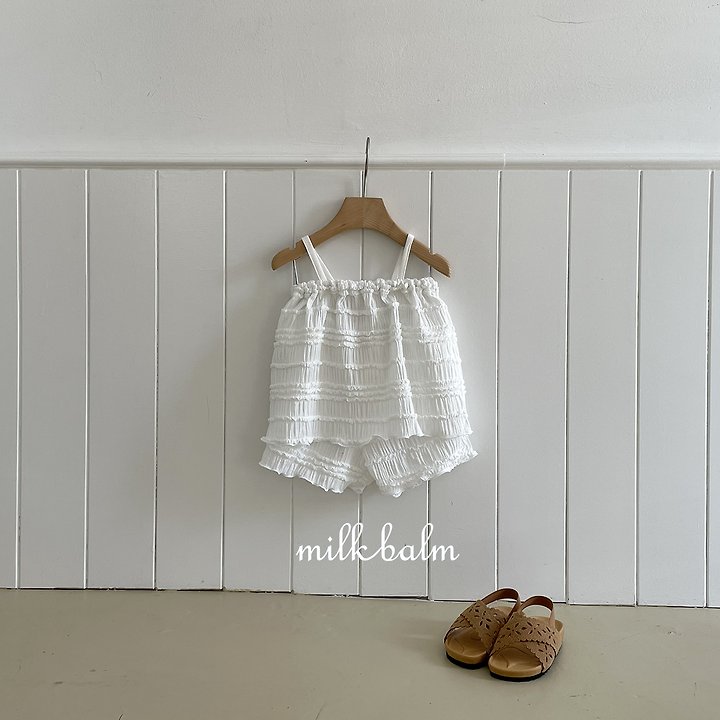 Milk Balm - Korean Baby Fashion - #onlinebabyshop - Frill Sleeveless Set-Up - 2