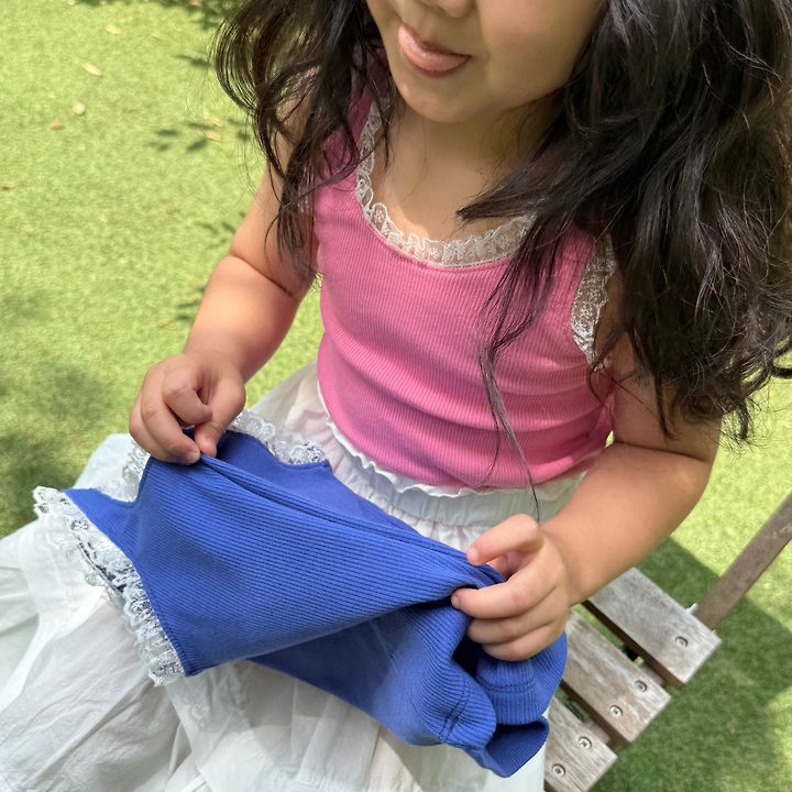 Minimal - Korean Children Fashion - #prettylittlegirls - Lace Ribbed Sleeveless Top - 11