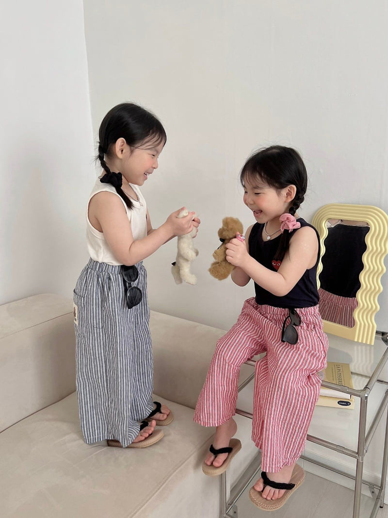 Moran - Korean Children Fashion - #discoveringself - Heart Ribbed Sleeveless Top - 7