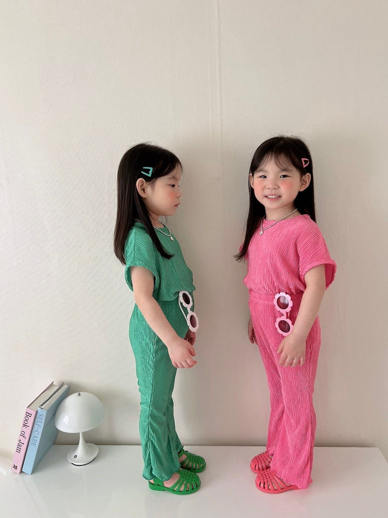 Moran - Korean Children Fashion - #kidzfashiontrend - Vivid Bootcut Set - 2