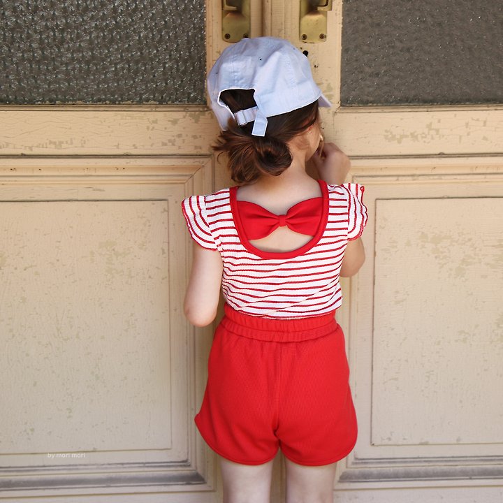 Mori Mori - Korean Children Fashion - #fashionkids - Striped Ribbon Sleeveless Top - 8