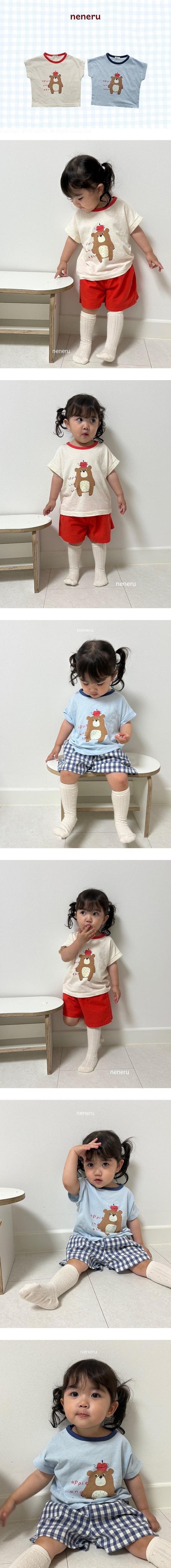 Neneru - Korean Baby Fashion - #babylifestyle - Bear Print Tee - 2