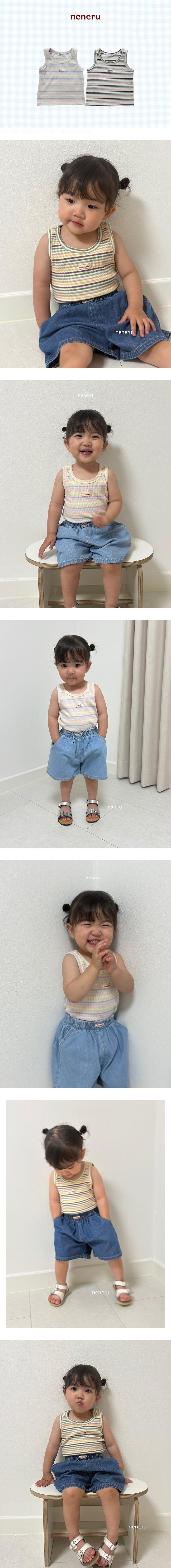 Neneru - Korean Baby Fashion - #babyoutfit - Pongdang Strap Sleeveless Top - 2
