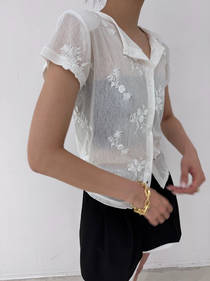 Neroli36 - Korean Women Fashion - #momslook - H Daisy Embroidered Cardigan - 11