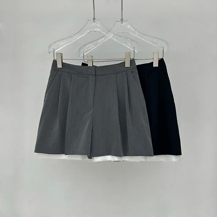 Neroli36 - Korean Women Fashion - #momslook - Retro Pleated Shorts