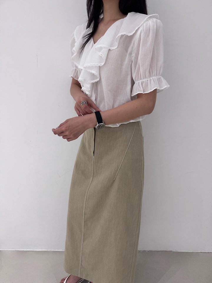 Neroli36 - Korean Women Fashion - #momslook - Powder Frill Blouse - 7