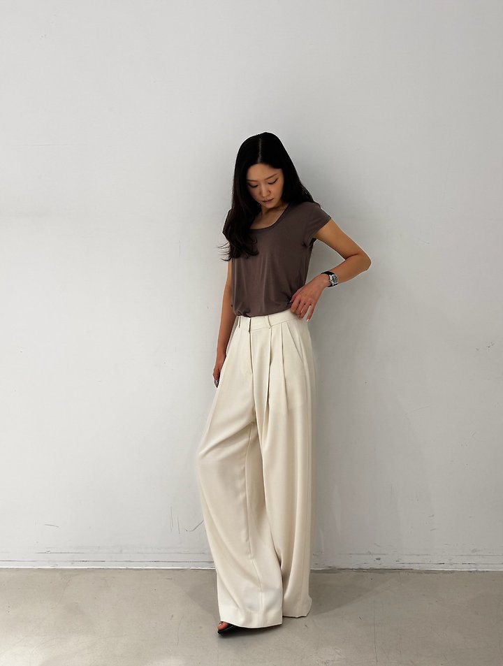 Neroli36 - Korean Women Fashion - #shopsmall - Bamboo Square-Neck Tee - 3