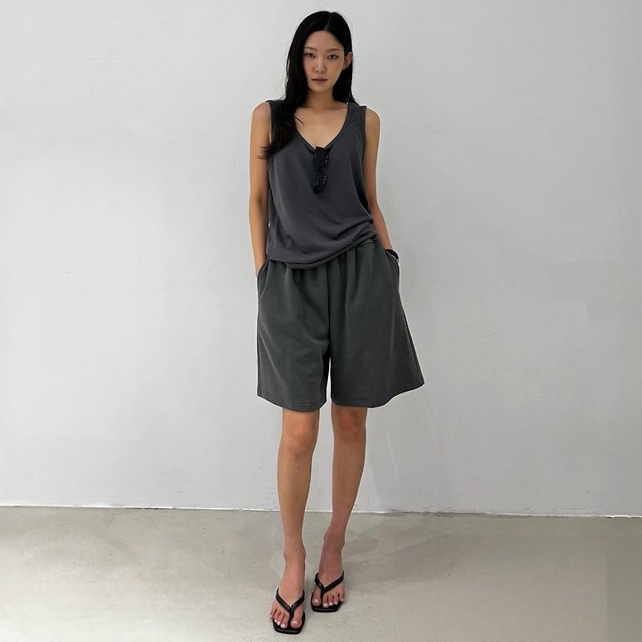 Neroli36 - Korean Women Fashion - #thatsdarling - Pigment-Dyed Half Pants - 2