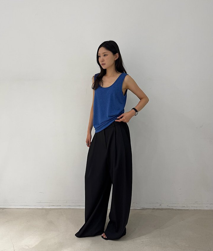 Neroli36 - Korean Women Fashion - #womensfashion - Linen U-Neck Sleeveless Top - 8