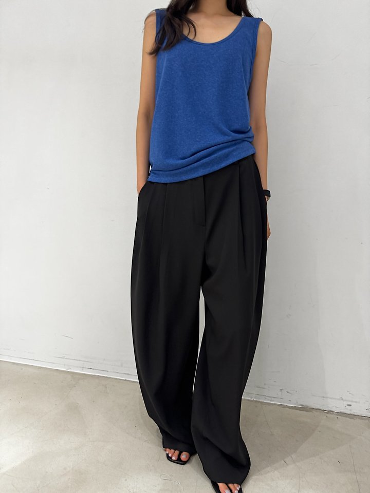 Neroli36 - Korean Women Fashion - #momslook - Curved Pleated Pants - 4
