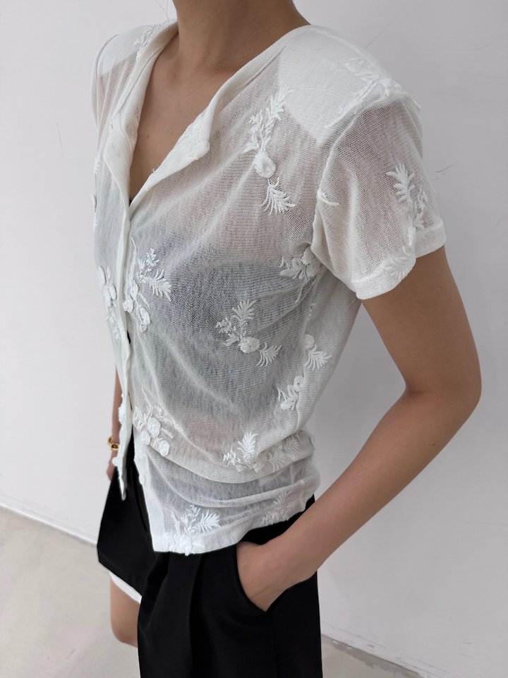 Neroli36 - Korean Women Fashion - #womensfashion - H Daisy Embroidered Cardigan - 8