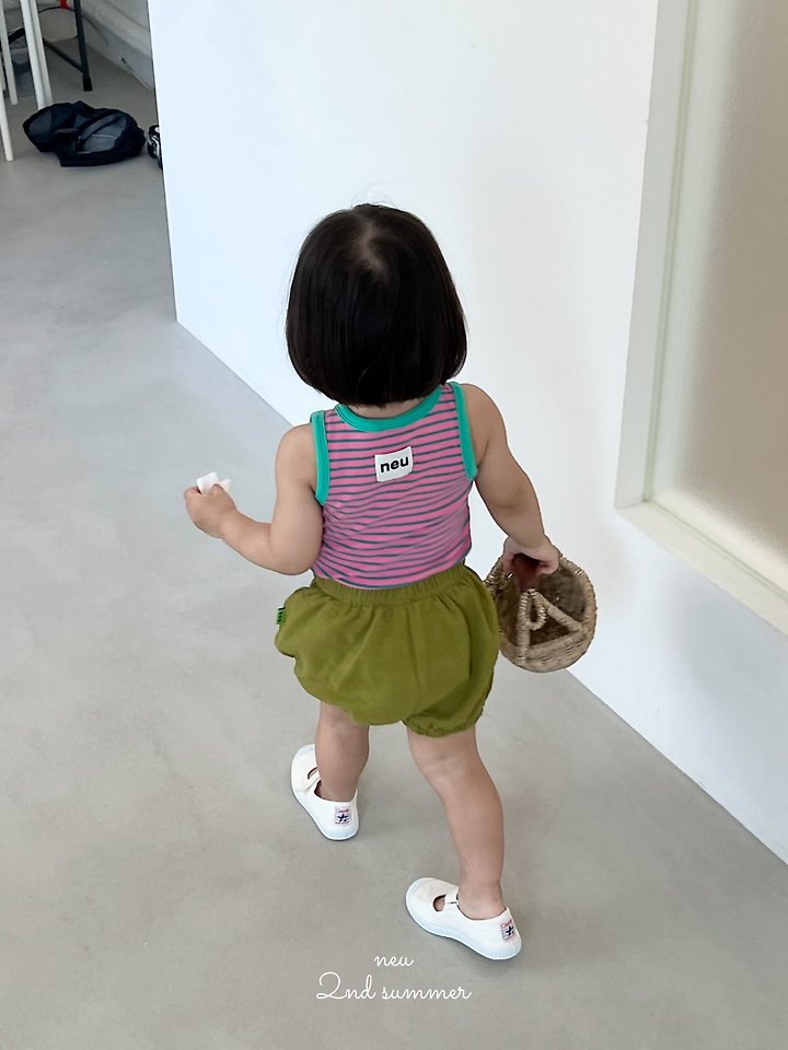Neu - Korean Baby Fashion - #babyclothing - Striped Fitted Sleeveless Top - 12
