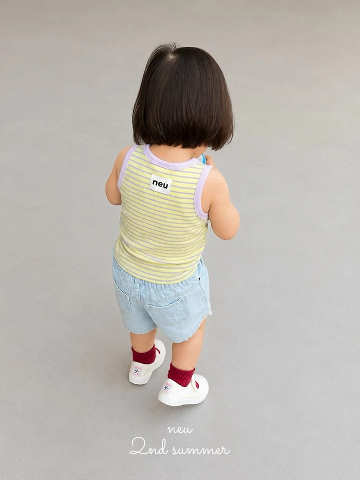 Neu - Korean Baby Fashion - #babyoninstagram - Striped Fitted Sleeveless Top - 2