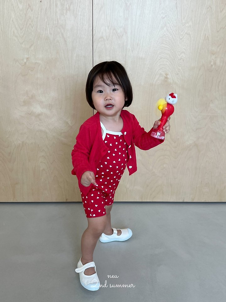 Neu - Korean Baby Fashion - #babyootd - Heart Eyelet Cardigan - 5