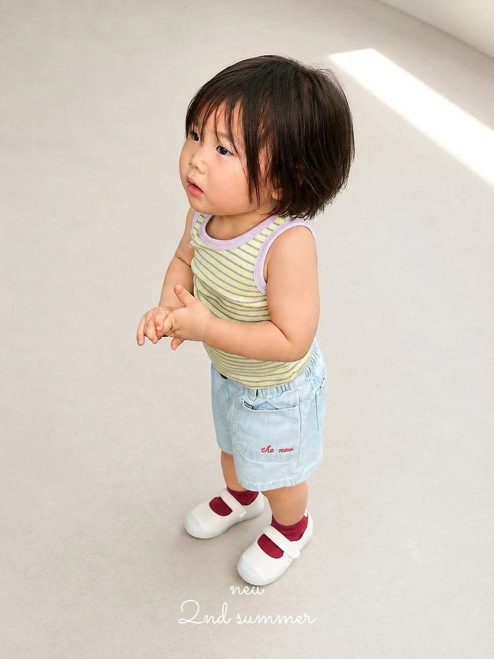 Neu - Korean Baby Fashion - #babyootd - Striped Fitted Sleeveless Top - 3