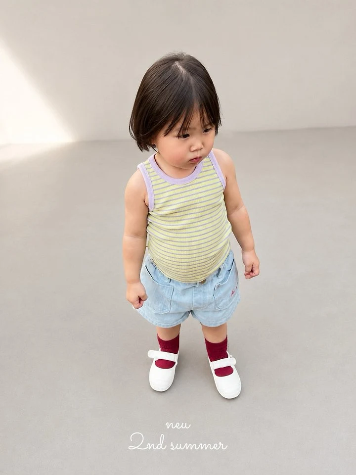 Neu - Korean Baby Fashion - #babyootd - Striped Fitted Sleeveless Top - 4