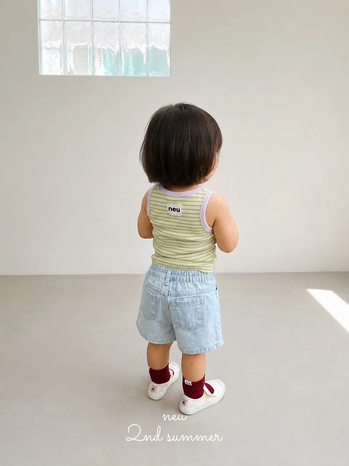 Neu - Korean Baby Fashion - #babyoutfit - Striped Fitted Sleeveless Top - 5