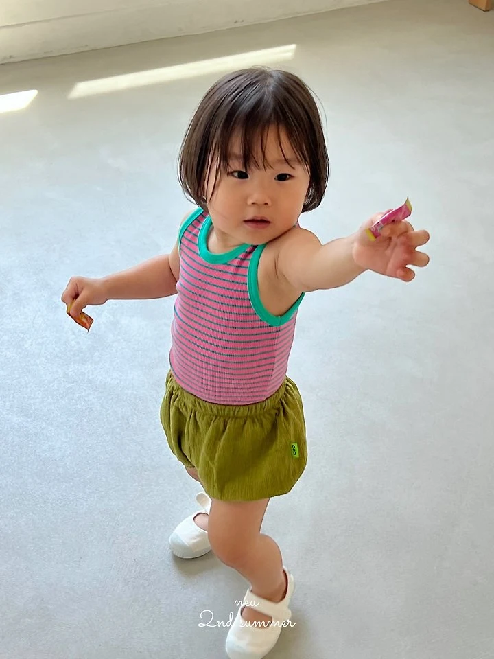 Neu - Korean Baby Fashion - #onlinebabyshop - Striped Fitted Sleeveless Top - 8