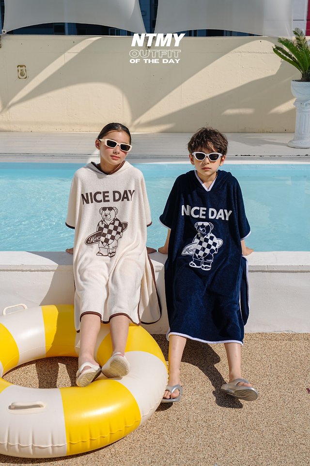 Nice To Meet You - Korean Children Fashion - #childofig - Nice Terry Poncho