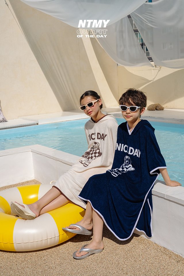 Nice To Meet You - Korean Children Fashion - #childofig - Nice Terry Poncho - 2