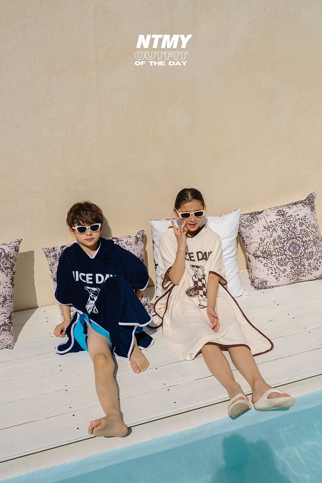 Nice To Meet You - Korean Children Fashion - #childrensboutique - Nice Terry Poncho - 3