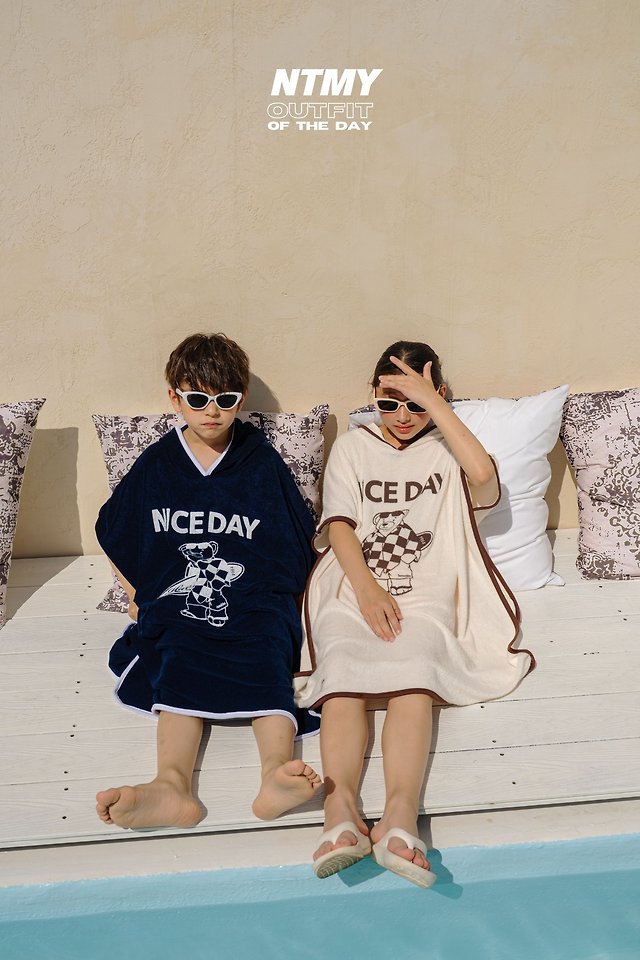 Nice To Meet You - Korean Children Fashion - #childrensboutique - Nice Terry Poncho - 4