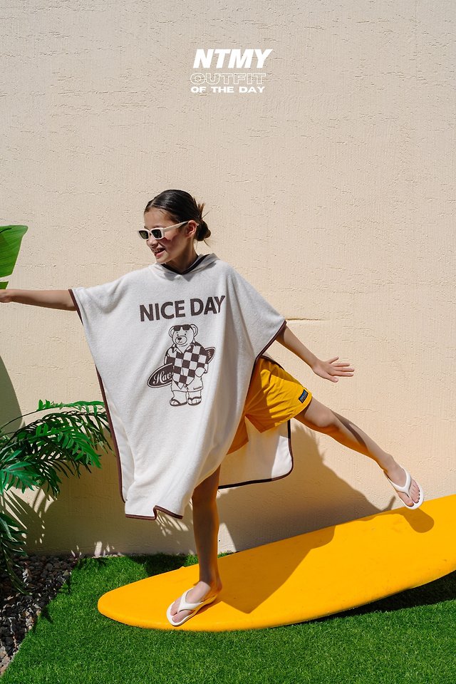 Nice To Meet You - Korean Children Fashion - #kidsshorts - Nice Terry Poncho - 7