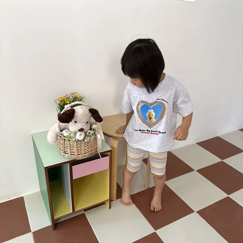Night Bebe - Korean Children Fashion - #childofig - Duck Duck Short Sleeve Tee - 9