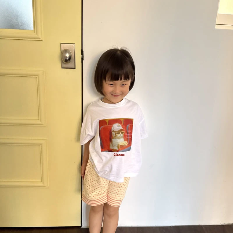 Night Bebe - Korean Children Fashion - #childrensboutique - Movie Cat Short Sleeve Tee - 8