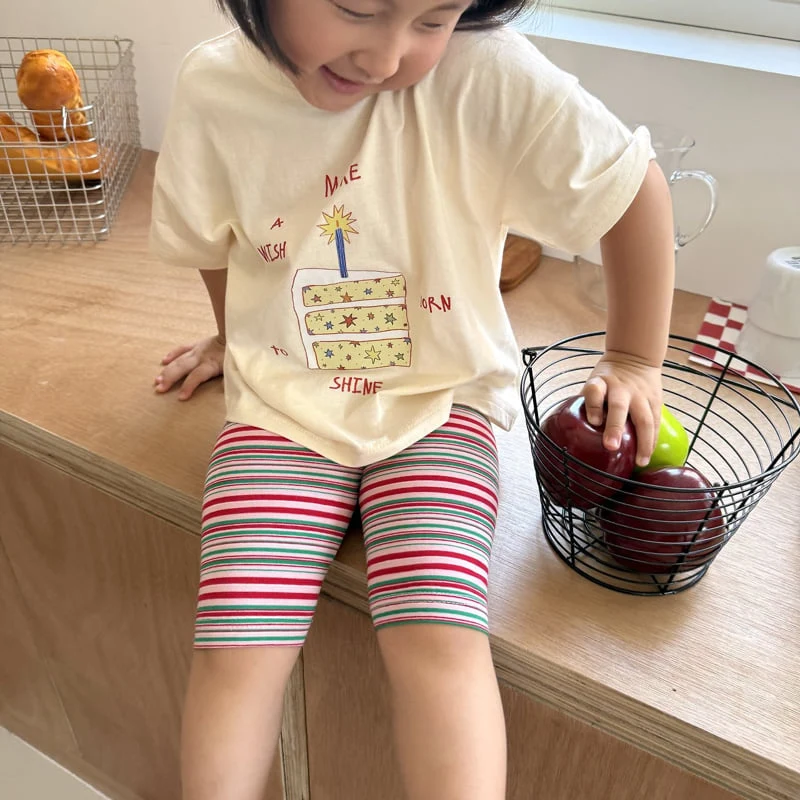 Night Bebe - Korean Children Fashion - #todddlerfashion - Star Cake Short Sleeve Tee - 3