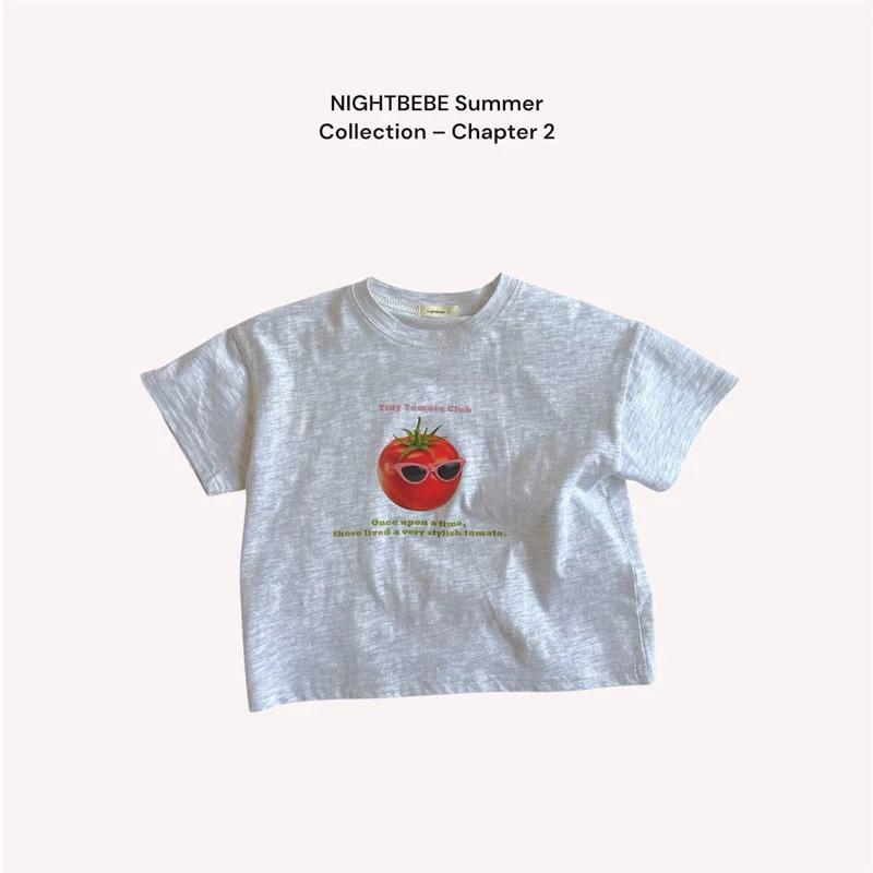 Night Bebe - Korean Children Fashion - #todddlerfashion - Tomato Short Sleeve Tee