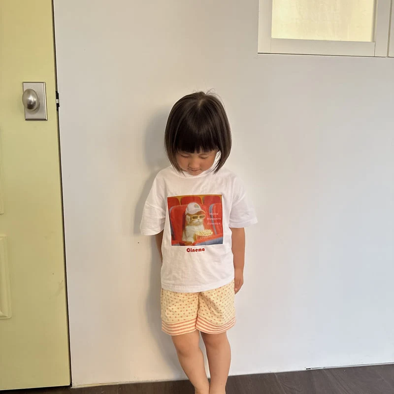 Night Bebe - Korean Children Fashion - #toddlerclothing - Movie Cat Short Sleeve Tee - 5