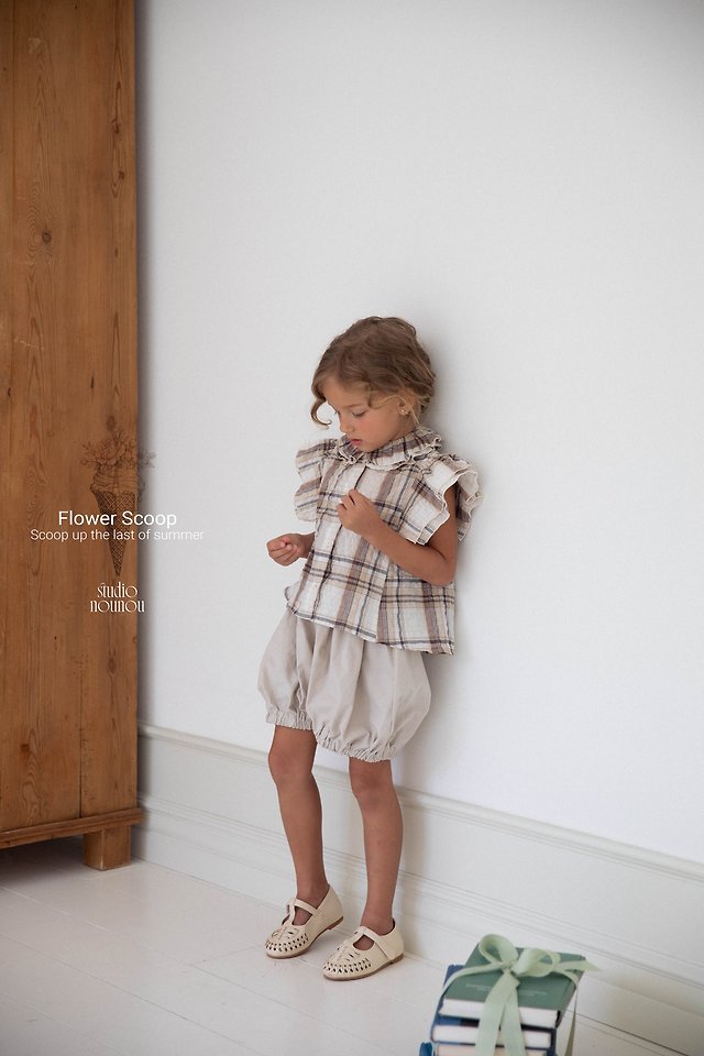 Nounou - Korean Children Fashion - #childofig - Angel Check Blouse - 4