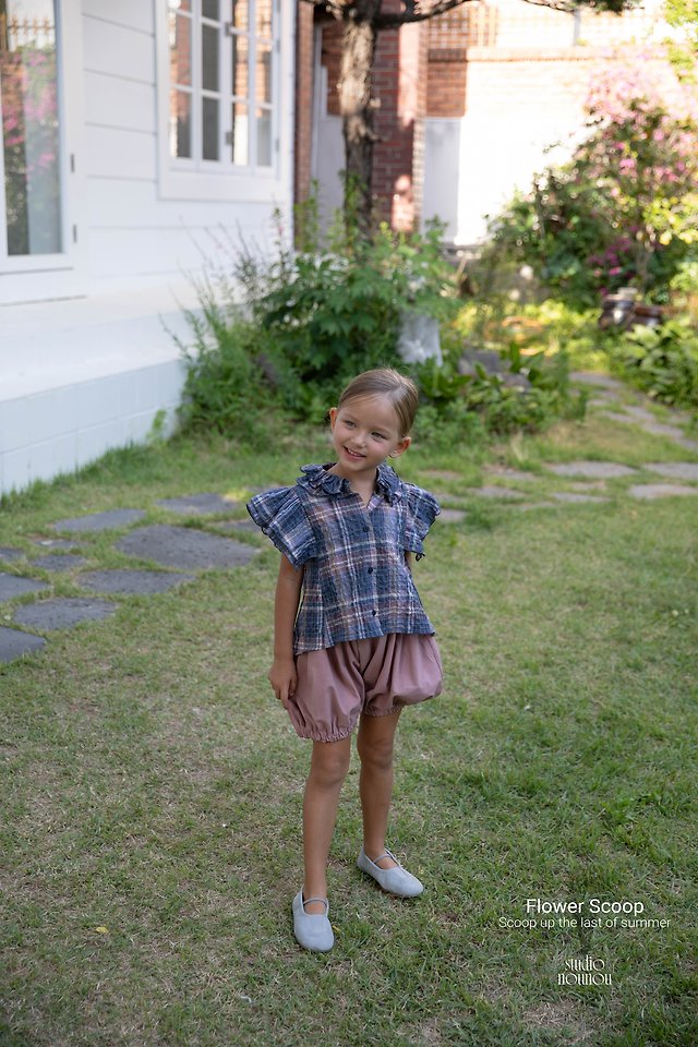 Nounou - Korean Children Fashion - #kidsshorts - Angel Check Blouse - 8