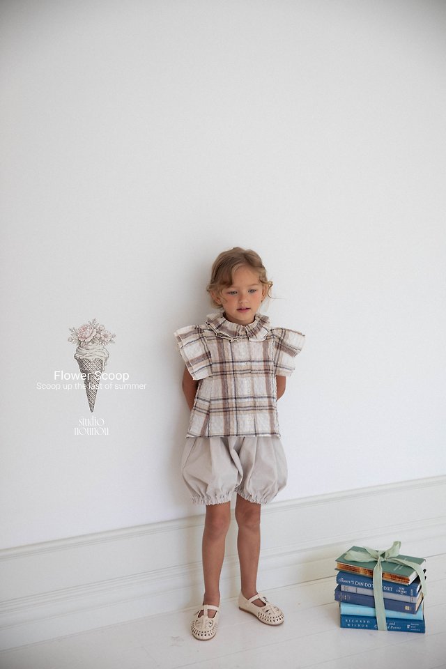 Nounou - Korean Children Fashion - #stylishchildhood - Angel Check Blouse - 2