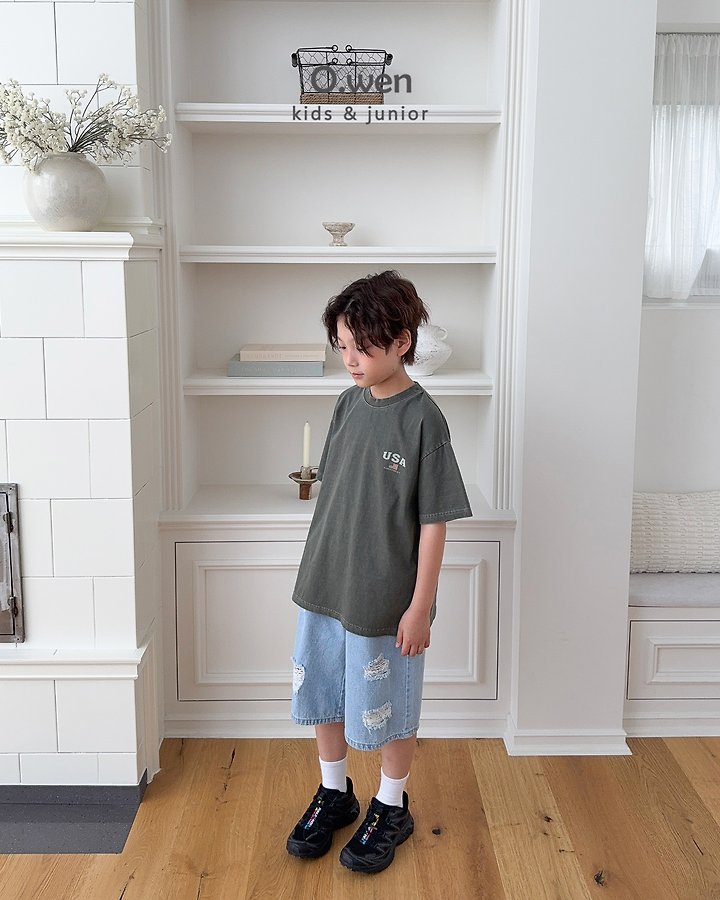 O Wen - Korean Children Fashion - #childrensboutique - Summer Distressed Bermuda Shorts - 4