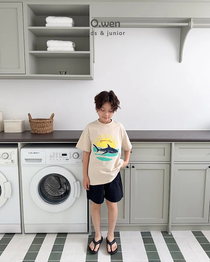 O Wen - Korean Children Fashion - #discoveringself - Shark Woven Shorts - 7