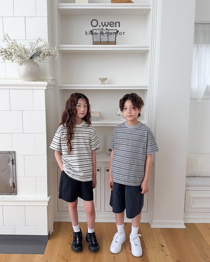 O Wen - Korean Children Fashion - #discoveringself - May Stripe Short-Sleeve Tee - 3