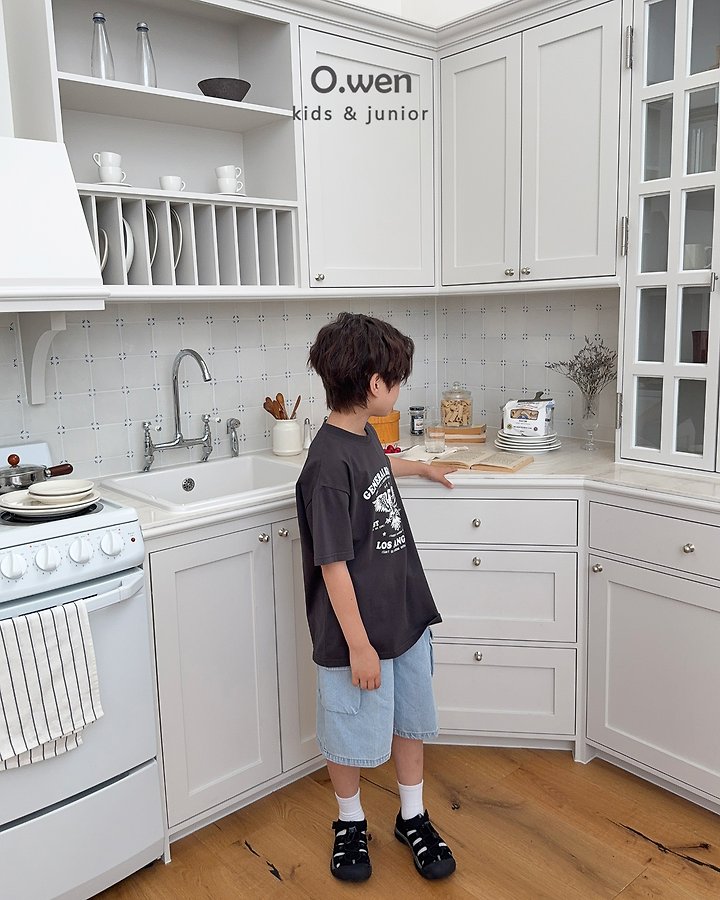 O Wen - Korean Children Fashion - #kidsshorts - Eagle Short-Sleeve Tee - 6