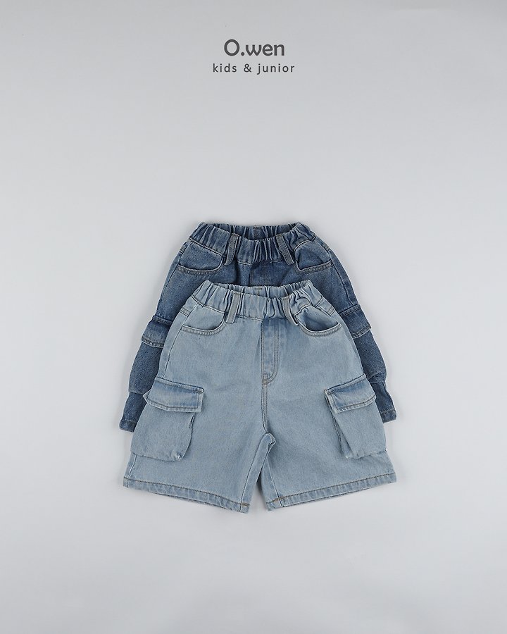 O Wen - Korean Children Fashion - #kidsshorts - Pocket Bermuda Denim Shorts