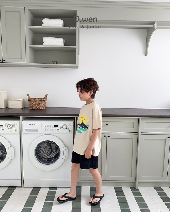O Wen - Korean Children Fashion - #toddlerclothing - Shark Short-Sleeve Tee - 4