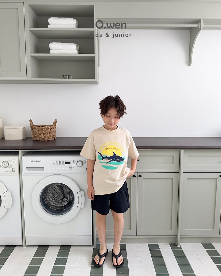 O Wen - Korean Children Fashion - #toddlerclothing - Shark Short-Sleeve Tee - 3