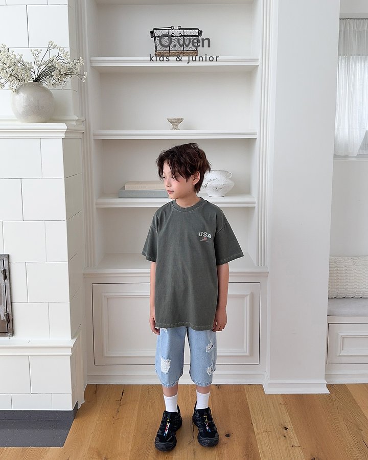 O Wen - Korean Children Fashion - #toddlerclothing - Pocket Bermuda Denim Shorts - 10