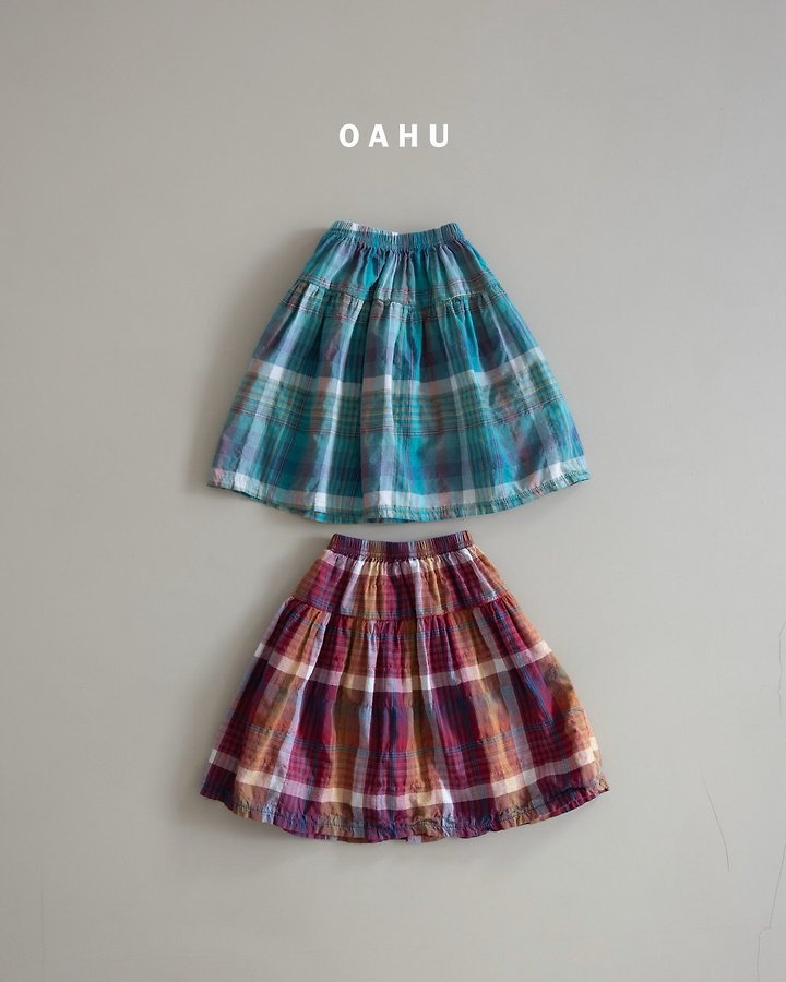 O'Ahu - Korean Children Fashion - #fashionkids - Beams Check Skirt