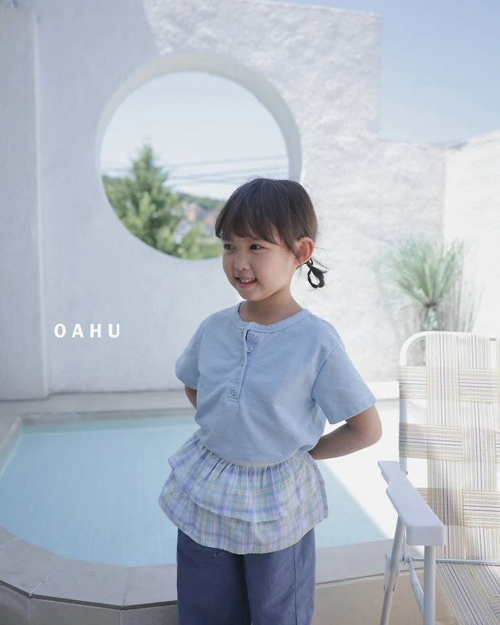O'Ahu - Korean Children Fashion - #kidsshorts - Henley Neck Tee - 5