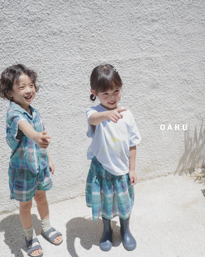O'Ahu - Korean Children Fashion - #littlefashionista - Beams Check Skirt - 6