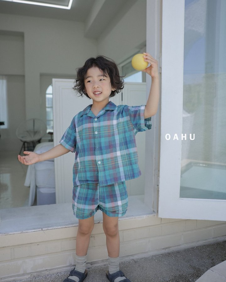 O'Ahu - Korean Children Fashion - #minifashionista - Beams Check Shorts - 7