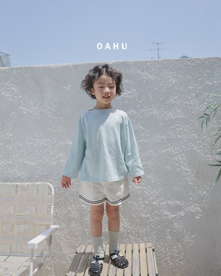 O'Ahu - Korean Children Fashion - #prettylittlegirls - Summer Boat Neck Tee - 3